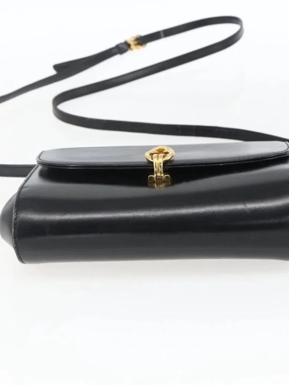 GUCCI Shoulder Bag Leather Black Gold 004 056 0219 Auth fm5081 - Picture 7 of 16
